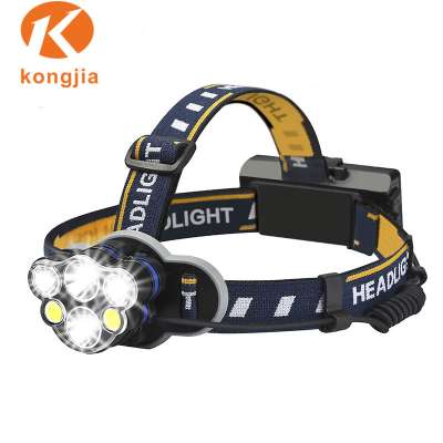 Headlamp Brightest 8 LED Headlight Flashlight with White Red Lights, USB Rechargeable Waterproof Head Lamp