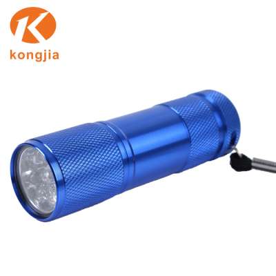 Cheap Mini 9LED UV Purple White Torch 3 * AAA Multi-function Promotional Gift Flashlight