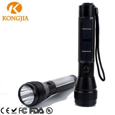 Customized Design Adjustable Focus Lamp CREE T6 Led Handheld Li-ion Rechargeable Battery Solar Flashlight