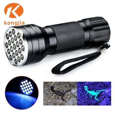 Wholesale Blacklight Ultraviolet Light Portable 21 LED UV Torch Flashlight with AAA Battery