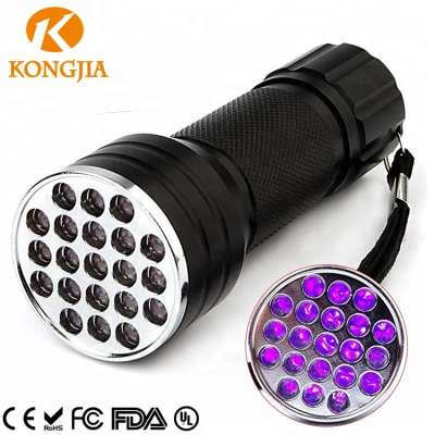 NHKJ Aluminum 395nm Ultraviolet Blacklight Flashlight 21 led UV Torch