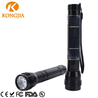 Multi-functional Charger Solar  With 7 Led  Portable Outdoor Camping Hiking Solar Rechargeable Flashlight