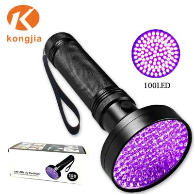 Wholesale Infrared Strong Light With Black Light Pets Scorpion Ultraviolet Violet 100 LED UV Flashlight