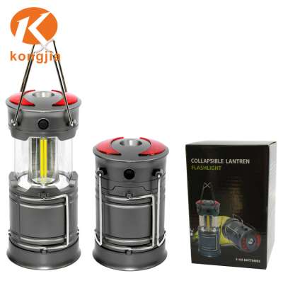 NHKJ Portable led emergency camping light beacon, collapsible handheld flashlight cob lantern for camping with magnetic