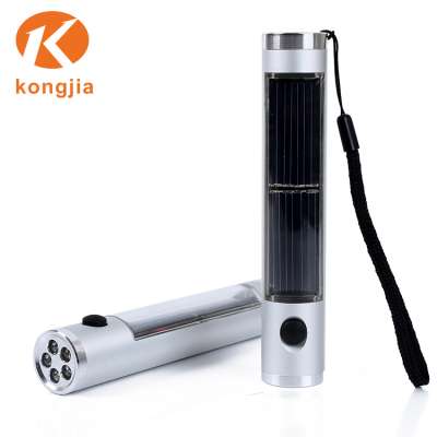 NHKJ Solar Panel System Flashlight 5 Led Solar Power Rechargeable Led Flashlight