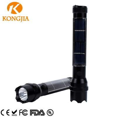 3W Solar Powered Phone Charger Solar Torch Flashlight Rechargeable Led Flashlight