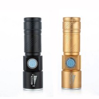 Portable Mini Pocket Torch light XPE Zoom USB Rechargeable Flashlight LED